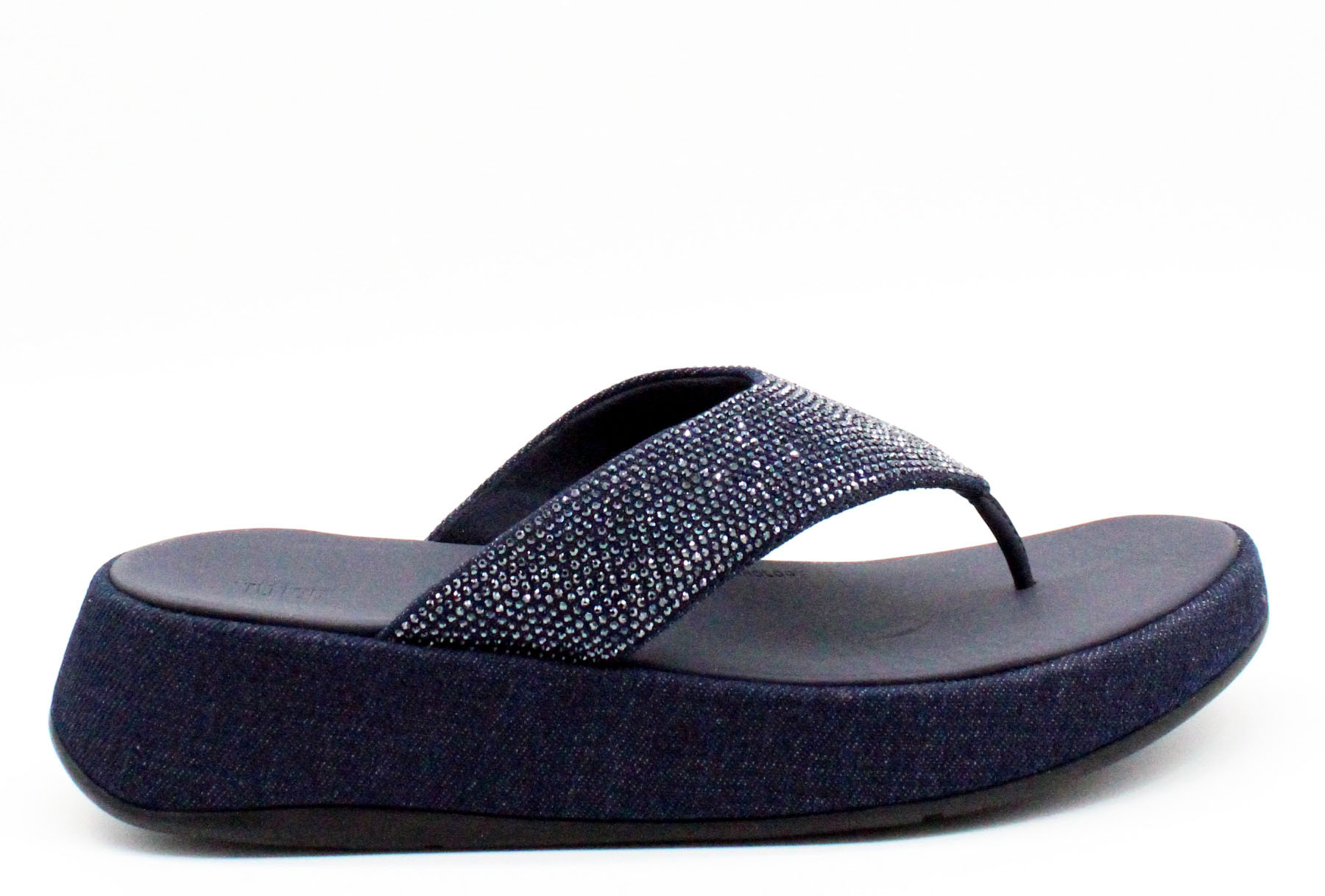 fitflop Zehentrenner Pantolette F-Mode Toe Post Denim